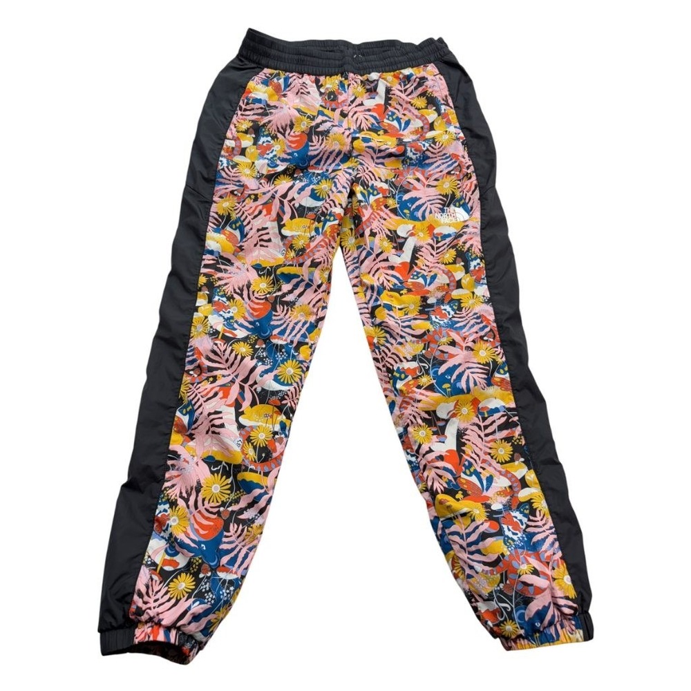 The North Face Floral Print Jogger Wind Pants Women Small Multicolor Black